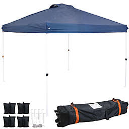 Sunnydaze 12x12 Foot Premium Pop-Up Canopy and Carry Bag/Sandbags - Blue