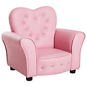 Halifax North America Kids Sofa Toddler Tufted Upholstered Sofa Chair Princess Couch Furniture with Diamond Decoration for Preschool Child, Pink