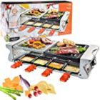 Alternate image 1 for MasterChef Dual Cheese Raclette Table Grill w Non-stick Grilling Plate and Cooking Stone- Deluxe 8 Person Electric Tabletop Cooker- Melt Cheese and Grill Meat and Vegetables at Once- 19" x 8" x 4.5"