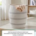 Alternate image 1 for Extra Large Woven Cotton Rope Tall 25" Height Laundry Hamper Basket with Handles