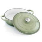 Alternate image 2 for Crock Pot Artisan 5 Quart Round Enameled Cast Iron Braiser Pan with Self Basting Lid in Pistachio Green