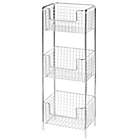 Alternate image 0 for mDesign Vertical Standing Bathroom Shelving Unit Tower with 3 Baskets