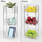 Alternate image 1 for mDesign Vertical Standing Bathroom Shelving Unit Tower with 3 Baskets