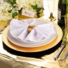 Alternate image 1 for Blue Panda Gold Rectangle Tablecloth for Wedding, Birthday, Baby Shower (54 x 108 In, 3 Pack)