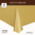 Alternate image 3 for Blue Panda Gold Rectangle Tablecloth for Wedding, Birthday, Baby Shower (54 x 108 In, 3 Pack)