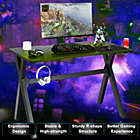 Alternate image 2 for Costway-CA Gaming Desk with Mousepad and Cup Headphone Holder