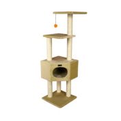 Armarkat 52-Inch Wooden Step Cat Tower Tree Condo Scratcher Kitten House-Beige