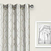 Kate Aurora Living 2 Pack Embroidered Trellis Semi Sheer Grommet Curtains - 52 in. W x 84 in. L, Beige