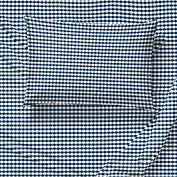 Saturday Park Dark Blue Gingham 100% Organic Cotton Sheet Set