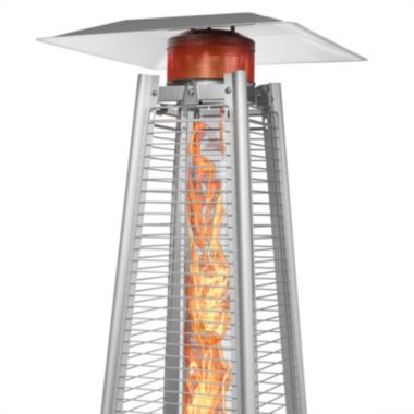 Casafield Outdoor Propane Patio Heater with Wheels - Modern Dancing Flame, Commercial & Residential, Uses Standard 20lb LP Gas Tank. View a larger version of this product image.