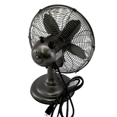 Optimus 12 in. Retro Oscillating Table Fan with Oil Rubbed Bronze Finish. View a larger version of this product image.