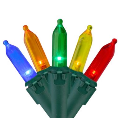 Northlight 200 Multi-Color LED Mini Christmas Lights, 49ft Green Wire. View a larger version of this product image.