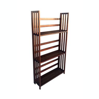 D-Art collection Mahogany Wood Brookshire Bookcase Tall, Dark Brown. View a larger version of this product image.