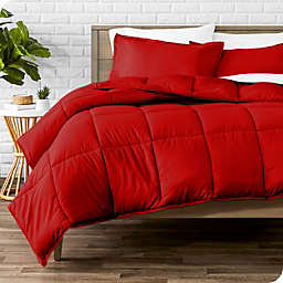 Bare Home Comforter Set - Goose Down Alternative - Ultra-Soft - Hypoallergenic - All Season Breathable Warmth (Oversized King, Red)