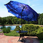 Alternate image 1 for Sunnydaze Outdoor Aluminum Inside Out Patio Umbrella with Push Button Tilt and Crank - 8&#39; - Blue Starry Galaxy