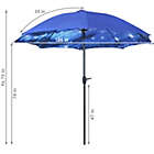 Alternate image 3 for Sunnydaze Outdoor Aluminum Inside Out Patio Umbrella with Push Button Tilt and Crank - 8&#39; - Blue Starry Galaxy