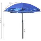 Alternate image 3 for Sunnydaze Outdoor Aluminum Inside Out Patio Umbrella with Push Button Tilt and Crank - 8' - Blue Starry Galaxy