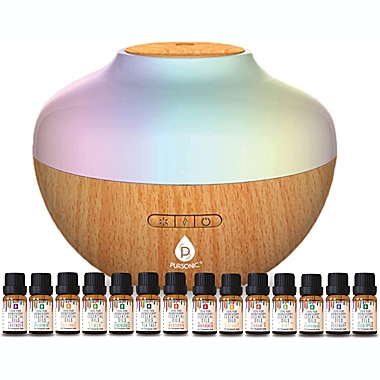 Pursonic Aromatherapy Diffuser & Essential Oil Set-Ultrasonic Top 14 Oils-300ml with 2 Mist Settings 7 Ambient Light Settings--Therapeutic Grade Oils. View a larger version of this product image.