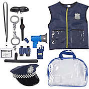 Blue Panda Halloween Costumes for Kids, Police Officer Uniform Costume (13 Pieces)