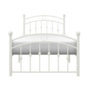 Lexicon Home Decorative Metal Platform Bed, Twin - White - 40.5 X78 X39.5