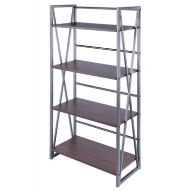 Winsome Isa 4-Tier Shelf, Graphite and Walnut. View a larger version of this product image.