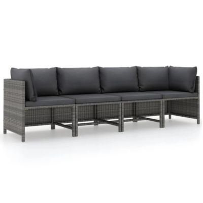 Stock Preferred 4-Seater Patio Sofa with Cushions in Gray