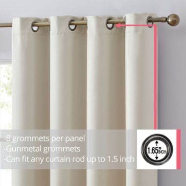 THD Lawrence 100% Full Complete Blackout Heavy Thermal Insulated Energy Saving Heat/Cold Blocking Grommet Curtain Drapery Panels for Bedroom & Living Room - Set of 2. View a larger version of this product image.