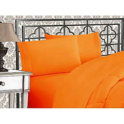 Elegant Comfort Super Soft 1500 TC Sheet set in Full Size Vibrant Orange
