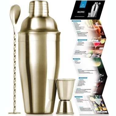 Lee Botanist Frank Zulay Kitchen Professional Cocktail Shaker with Accessories Set - Gold |  Bed Bath & Beyond