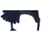 Alternate image 2 for Fab Big Girl's 2 Pc Chenille Kitty Trapper Hat & Gloves Set -Navy One Size