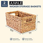 Alternate image 2 for Juvale Hand Woven Rectangular Wicker Baskets (2 Pack)