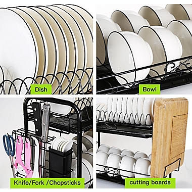 Odoland Dish Drying Rack Black. View a larger version of this product image.