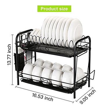 Odoland Dish Drying Rack Black. View a larger version of this product image.