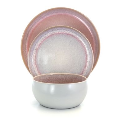 Elama Mocha Muave 16 Piece Luxurious Stoneware Dinnerware with Complete Setting for 4. View a larger version of this product image.