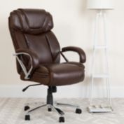 Flash Furniture HERCULES Series Big & Tall 500 lb. Rated Brown LeatherSoft Executive Swivel Ergonomic Office Chair with Extra Wide Seat