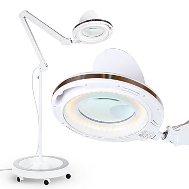 Lightview LED Floor Lamp with Rolling Base - 3 Diopter - White. View a larger version of this product image.