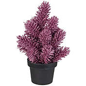 Northlight 8.5" Pink Potted Metallic Glitter Artificial Pine Christmas Tree - Unlit