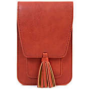 Boutique to You 7.5" Orange Solid Fashionable Vegan Leather Crossbody Handbag