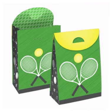 Big Dot of Happiness You Got Served - Tennis - Baby Shower or Tennis Ball Birthday Gift Favor Bags - Party Goodie Boxes - Set of 12. View a larger version of this product image.