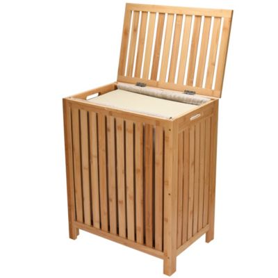 2LB Depot Bamboo Laundry Hamper with Lid - Natural Finish, Waterproof Bamboo Laundry Basket Organizer - Elegant Dirty Clothes Laundry Bin