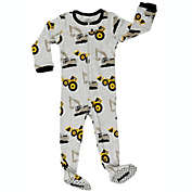 Elowel Baby Boys footed &quot;Bulldozer&quot; pajama sleeper 100% cotton (size 6M-5Years)
