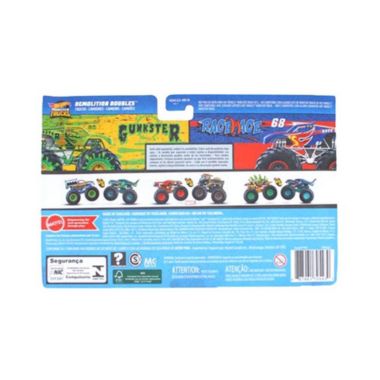 Hot Wheels Monster Trucks 1 64 Scale Demolition Doubles, Gunkster vs Race Ace. View a larger version of this product image.