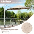 Alternate image 2 for Costway 11ft Patio Offset Umbrella with 360° Rotation and Tilt System-Coffee