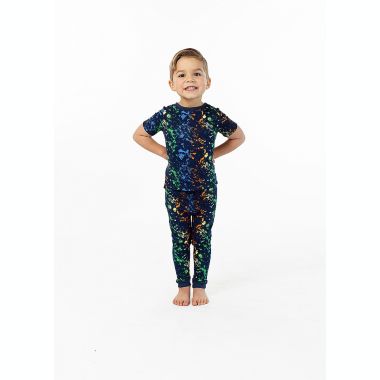 Sleep On It Boys Neon Splatter Super Soft Snug Fit 2-Piece Pajama Sleep Set. View a larger version of this product image.