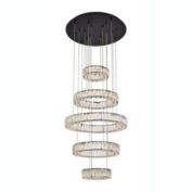 Elegant Lighting Home Decorative Monroe 25 inch LED five ring chandelier - Black