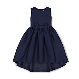Hope & Henry Girls' Taffeta High-Low Party Dress (Navy High-low, 2T)