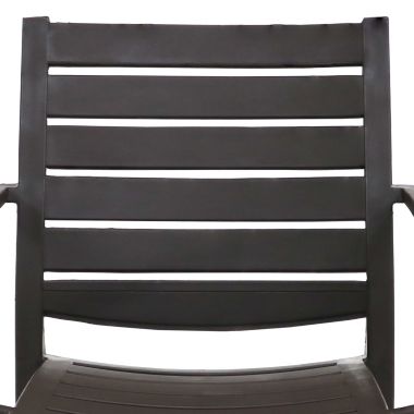 Sunnydaze Polypropylene Stackable Illias Outdoor Patio Arm Chair, Brown, 2pk. View a larger version of this product image.