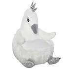 Alternate image 1 for Qaba Stuffed Animal Sofa Armrest Chair Cartoon Storage Bean Bag Chair for Kids with Cute Swan Flannel PP Cotton 22&quot; x 16.5&quot; x 22&quot; White