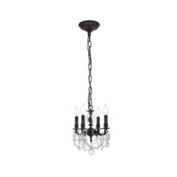 Elegant Lighting Lillie 4 light Dark Bronze Pendant Clear Royal Cut Crystal