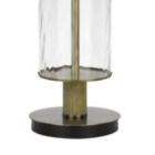 Alternate image 3 for Saltaro Sherpi 42 Inch Clear Glass Table Lamp with Dimmer and Oak Wood Accent- Saltoro Sherpi